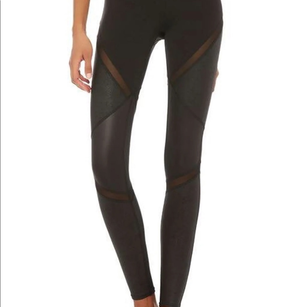 Alo black mesh panel leggings